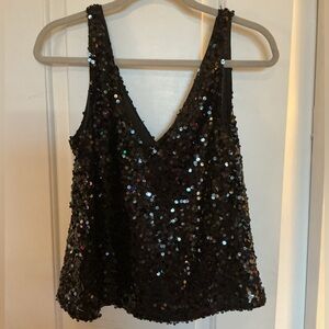 H&M Black Sequin Tank Top NWOT Size Small